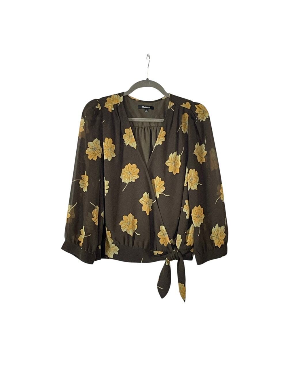 Madewell Effie Floral Woven Wrap Top Size X Large